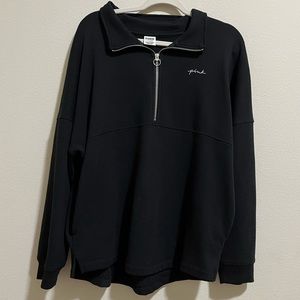 🤍PINK Victoria’s Secret Black 1/2 Zip Sweatshirt 🤍